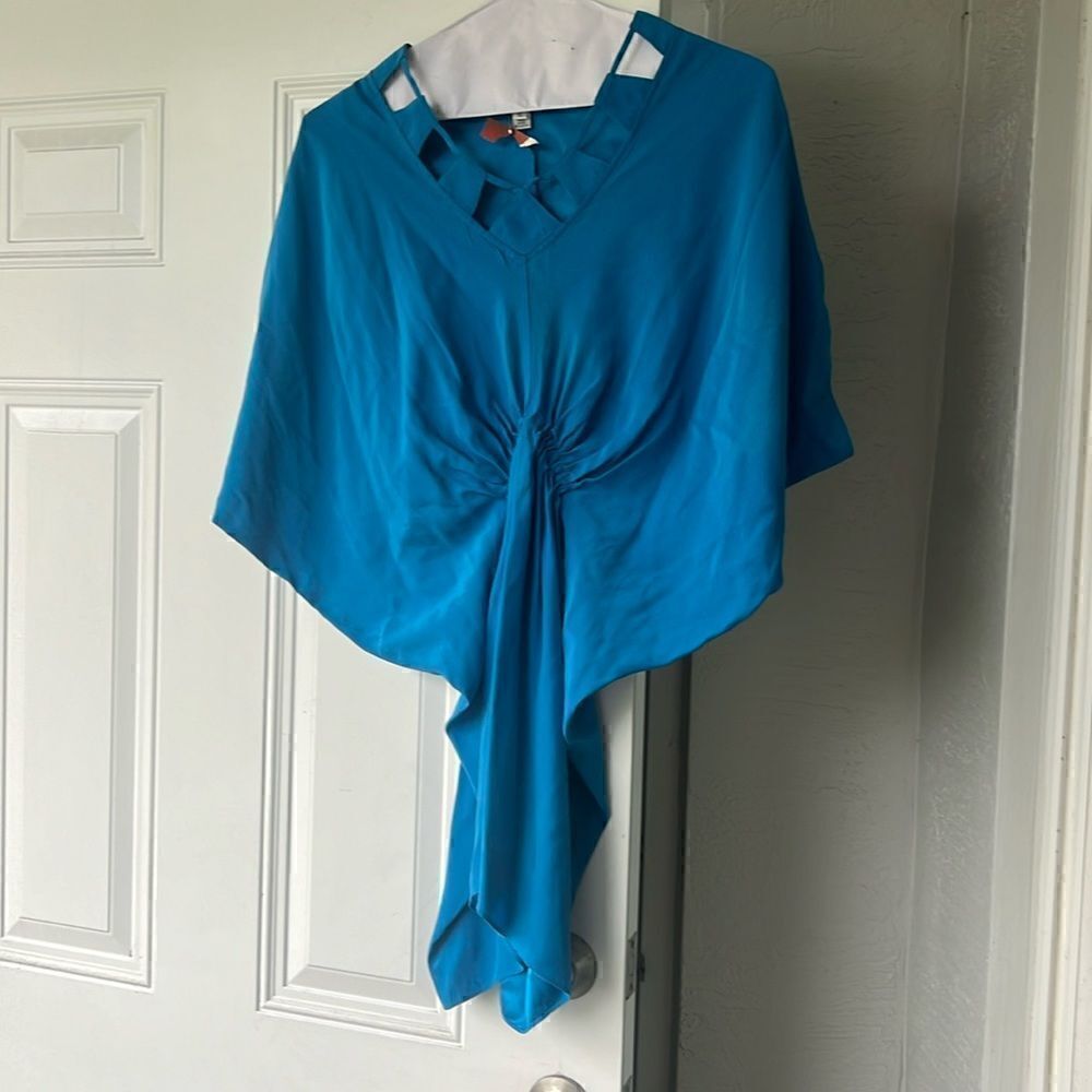Luna By Jossandra Blue Dress - Mini Short Sleeve - NEW Size Small Sinched Waist